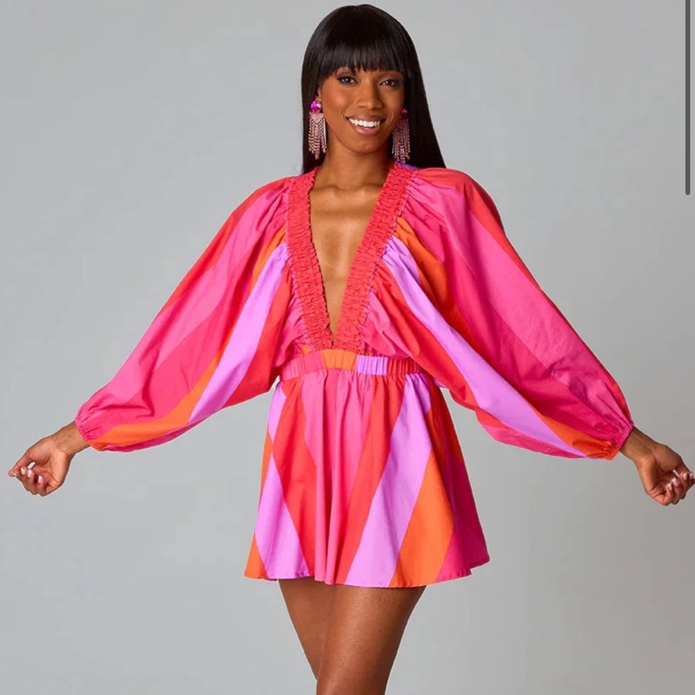 Buddy Love Palm Beach Plunge Neck Romper